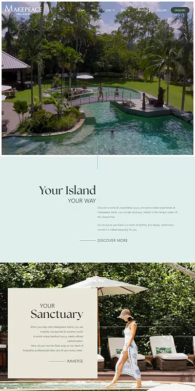 Hospitality Tourism Website Design Makepeace Island