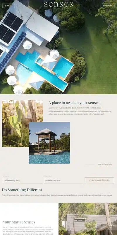 Tourism Website Design Senses